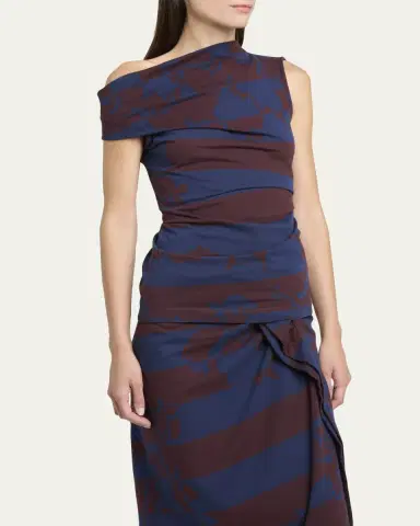Dries Van Noten Hunray Abstract-Print Off-The-Shoulder Top | Thumbnail 4