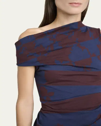 Dries Van Noten Hunray Abstract-Print Off-The-Shoulder Top | Thumbnail 5