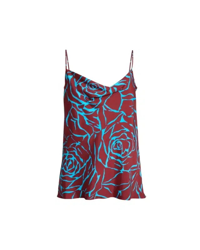 Dries Van Noten Chai Floral-Print Cowl-Neck Top