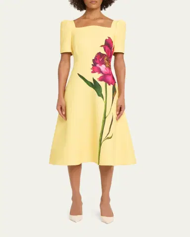 Rickie Freeman for Teri Jon Floral-Print Scuba Midi Dress | Thumbnail 2 Rickie Freeman for Teri Jon Floral-Print Scuba Midi Dress | Thumbnail 2