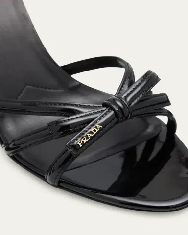 Prada 75mm Vernice Leather Mule Sandals | Thumbnail 3