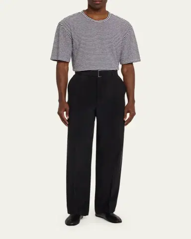 OFFICINE GÉNÉRALE Men's Cotton and Linen Sailor Stripe Crewneck T-Shirt | Thumbnail 2