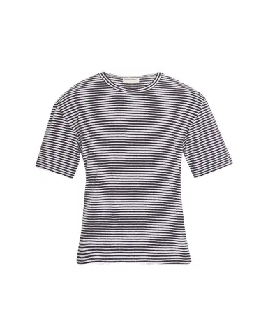 OFFICINE GÉNÉRALE Men's Cotton and Linen Sailor Stripe Crewneck T-Shirt | Thumbnail 1