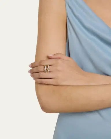 Spinelli Kilcollin 18K Mixed-Gold Halley 4-Link Ring with Pave Diamonds | Thumbnail 2