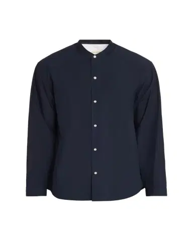 OFFICINE GÉNÉRALE Men's Poplin Band-Collar Button-Down Shirt | Thumbnail 1