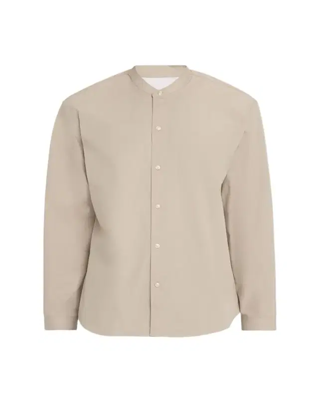Men's Poplin Band-Collar Button-Down Shirt