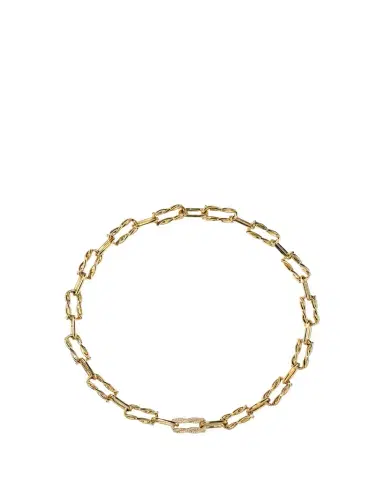 Boochier Ties 18K Gold Single Diamond Pave Link Necklace | Thumbnail 1 Boochier Ties 18K Gold Single Diamond Pave Link Necklace | Thumbnail 1
