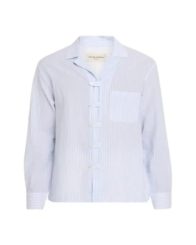 Men's Seersucker Tab-Placket Overshirt