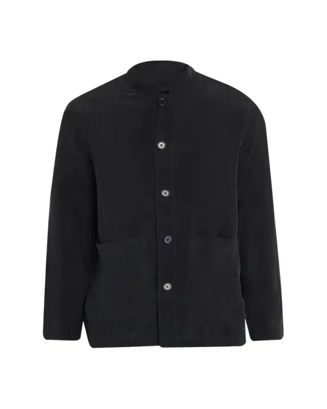 Men's Cupro Band-Collar Jacket