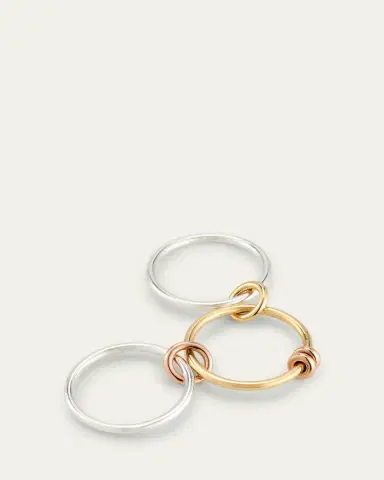 Spinelli Kilcollin Acacia MX Three Link Ring in Sterling Silver and Mixed Gold Connectors | Thumbnail 4 Spinelli Kilcollin Acacia MX Three Link Ring in Sterling Silver and Mixed Gold Connectors | Thumbnail 4