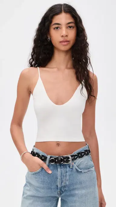 Free People Round Two Skinny Strap Bralette Clean Ivory M/L | Thumbnail 2