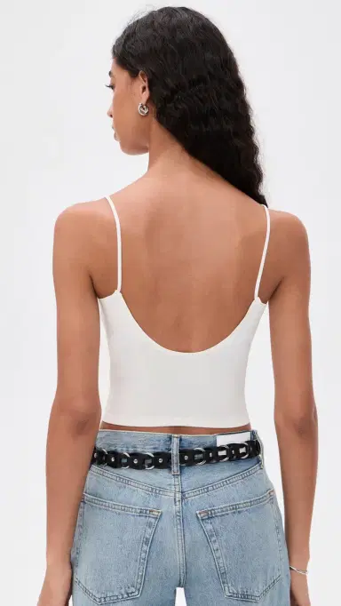 Free People Round Two Skinny Strap Bralette Clean Ivory M/L | Thumbnail 3