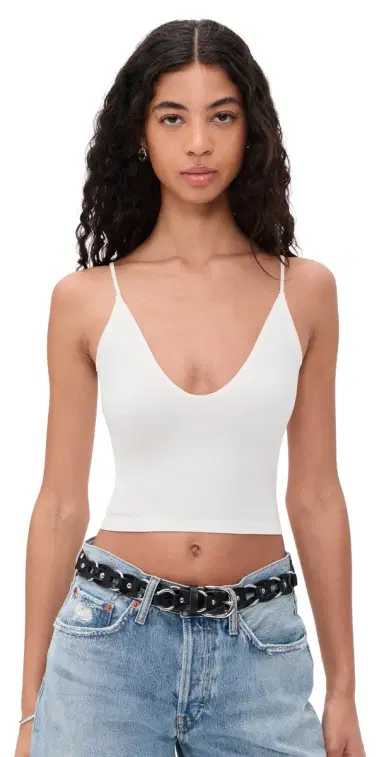 Free People Round Two Skinny Strap Bralette Clean Ivory M/L | Thumbnail 1