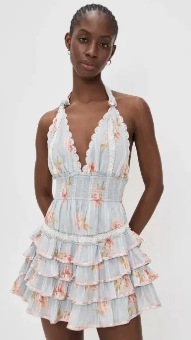 LoveShackFancy Kerch Mini Dress Rustic Sky | Thumbnail 2 LoveShackFancy Kerch Mini Dress Rustic Sky | Thumbnail 2