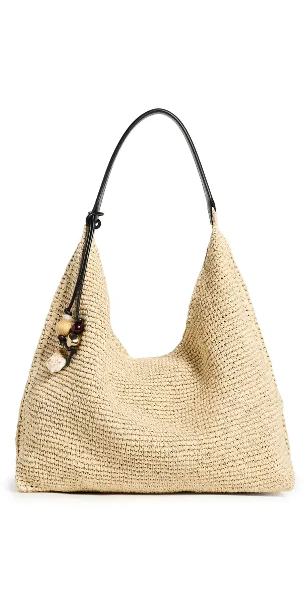 The Mylie Shoulder Bag In Raffia Natural Multi One Size