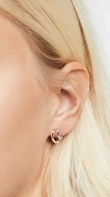 Shashi Gemini Hoops Gold/Silver | Thumbnail 3 Shashi Gemini Hoops Gold/Silver | Thumbnail 3