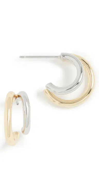 Shashi Gemini Hoops Gold/Silver | Thumbnail 1 Shashi Gemini Hoops Gold/Silver | Thumbnail 1