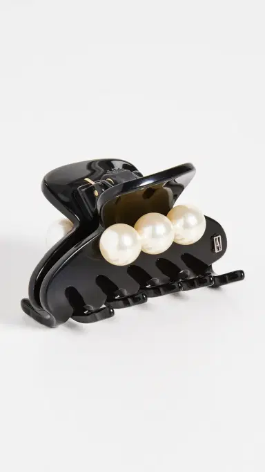 Alexandre de Paris Pearl Beaded Small Hair Clip Black/Pearl One Size | Thumbnail 2 Alexandre de Paris Pearl Beaded Small Hair Clip Black/Pearl One Size | Thumbnail 2