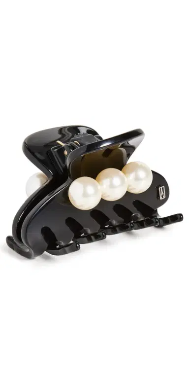 Alexandre de Paris Pearl Beaded Small Hair Clip Black/Pearl One Size | Thumbnail 1 Alexandre de Paris Pearl Beaded Small Hair Clip Black/Pearl One Size | Thumbnail 1