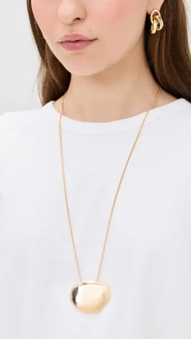 Ettika Molten Metal Pendant Necklace Gold One Size | Thumbnail 3