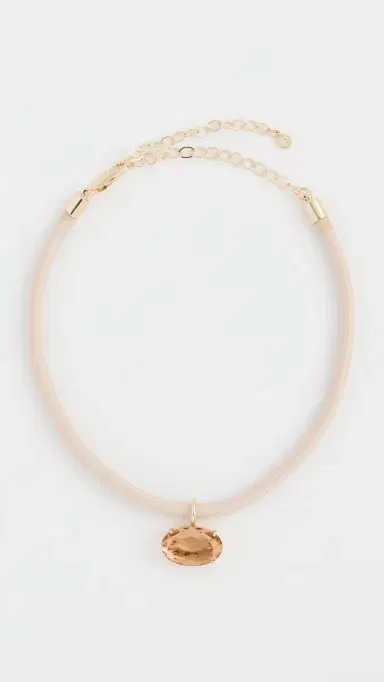 Ettika Oval Pendant Cord Necklace Cream One Size | Thumbnail 2