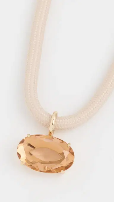 Ettika Oval Pendant Cord Necklace Cream One Size | Thumbnail 4