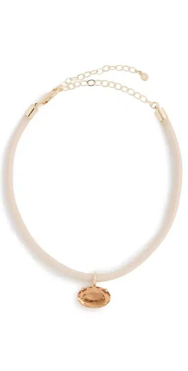 Ettika Oval Pendant Cord Necklace Cream One Size | Thumbnail 1
