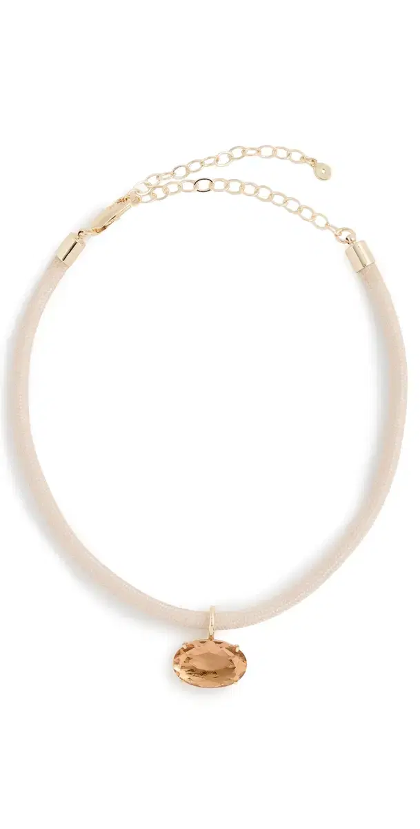 Ettika Oval Pendant Cord Necklace Cream One Size