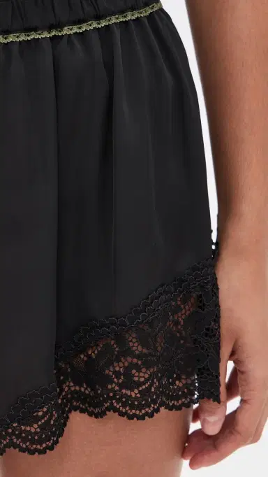 Free People eet e In The iddle Tap Satin Shorts Black | Thumbnail 6