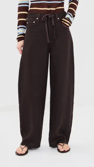 Citizens of Humanity Petite Brynn Linen Pants Chocolate | Thumbnail 2 Citizens of Humanity Petite Brynn Linen Pants Chocolate | Thumbnail 2