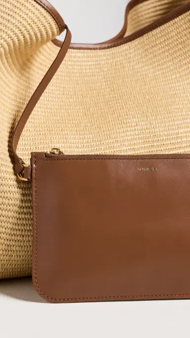 Vince Raffia Vivian Hobo Bag Natural One Size | Thumbnail 5