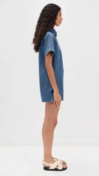 PARKE Short Sleeve Romper Medium Wash | Thumbnail 4 PARKE Short Sleeve Romper Medium Wash | Thumbnail 4