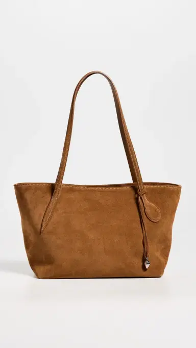 Liffner Sprout Suede Midi Tote Bag Saddle Brown Silver Charm One Size | Thumbnail 2 Liffner Sprout Suede Midi Tote Bag Saddle Brown Silver Charm One Size | Thumbnail 2