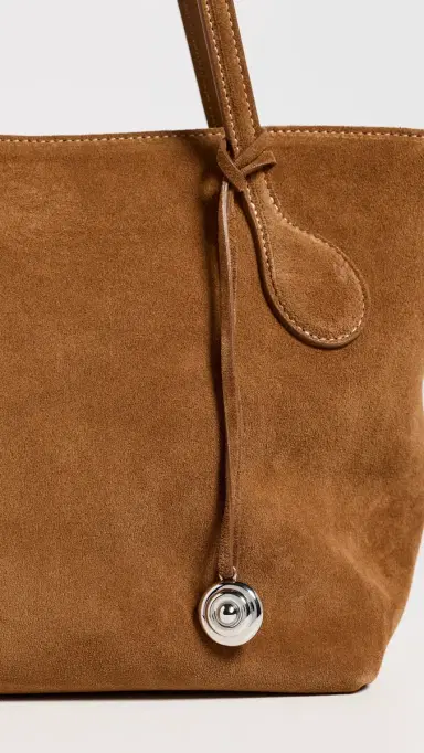 Liffner Sprout Suede Midi Tote Bag Saddle Brown Silver Charm One Size | Thumbnail 5 Liffner Sprout Suede Midi Tote Bag Saddle Brown Silver Charm One Size | Thumbnail 5