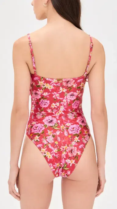 PatBO Peony Ruffle One Piece Red | Thumbnail 3