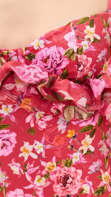 PatBO Peony Ruffle One Piece Red | Thumbnail 6