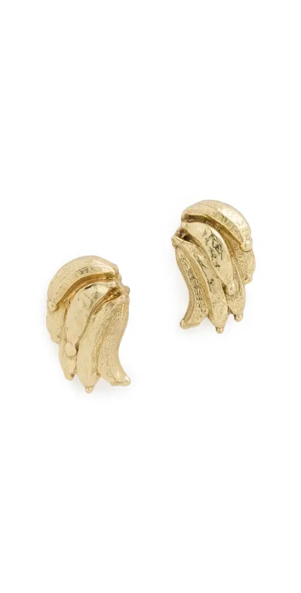 ALÉMAIS Jem Banana Studs Gold One Size