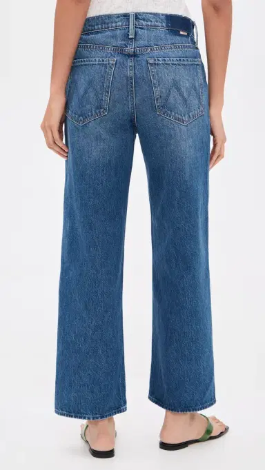 Mother The Dodger Button Flood Jeans Green Thumb | Thumbnail 3