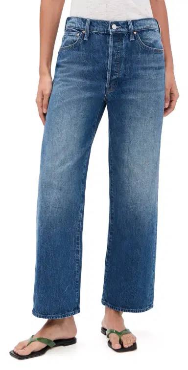 Mother The Dodger Button Flood Jeans Green Thumb | Thumbnail 1