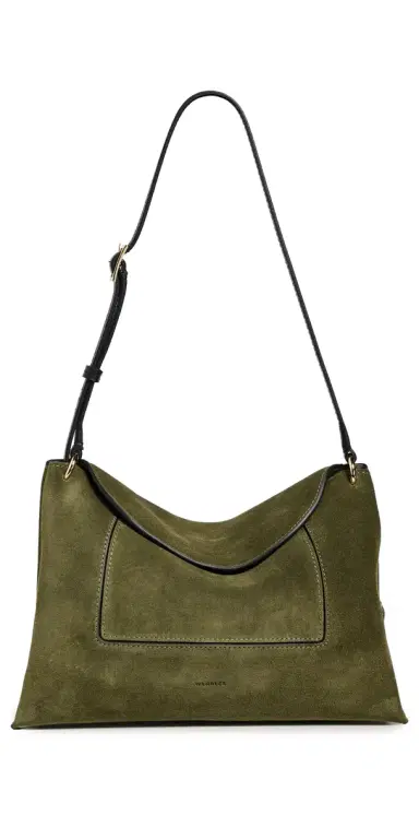 Wandler Penelope Slouch Bag Olive Suede One Size | Thumbnail 1