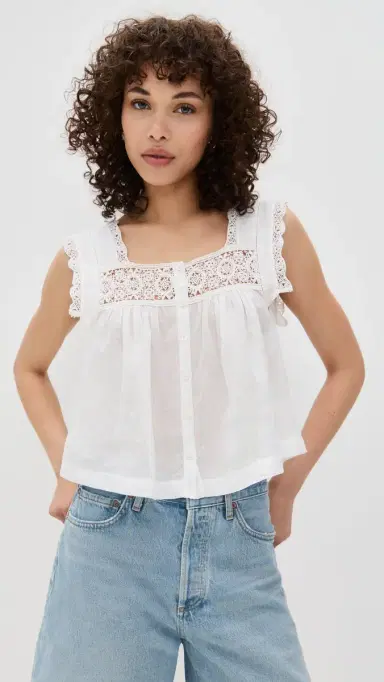 Citizens of Humanity ia Embroidered Top White | Thumbnail 2 Citizens of Humanity ia Embroidered Top White | Thumbnail 2