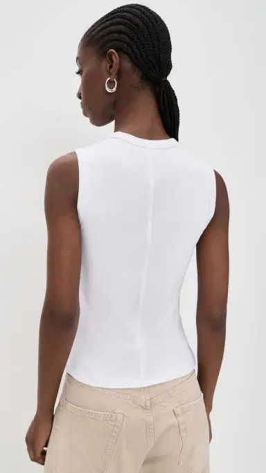 Madewell The 90s Shell Tank In Compact Cotton White | Thumbnail 3