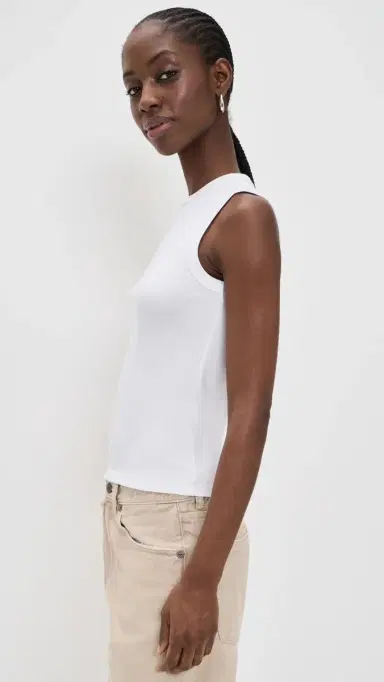 Madewell The 90s Shell Tank In Compact Cotton White | Thumbnail 4