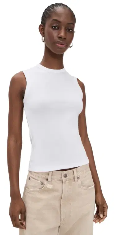Madewell The 90s Shell Tank In Compact Cotton White | Thumbnail 1