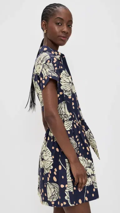 Cara Cara Asbury Mini Dress Dotted Flora Navy | Thumbnail 4