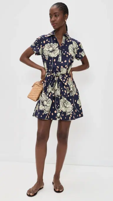 Cara Cara Asbury Mini Dress Dotted Flora Navy | Thumbnail 5