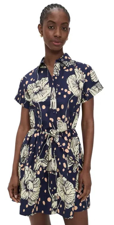Cara Cara Asbury Mini Dress Dotted Flora Navy | Thumbnail 1