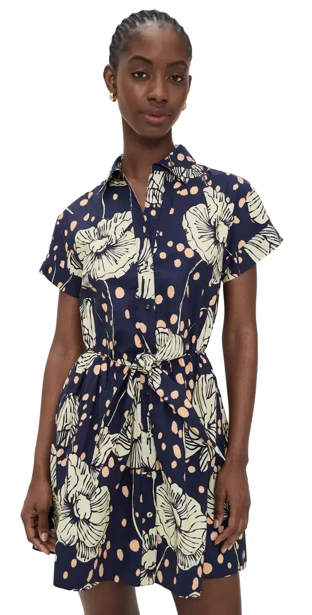 Asbury ini Dress Dotted Flora Navy