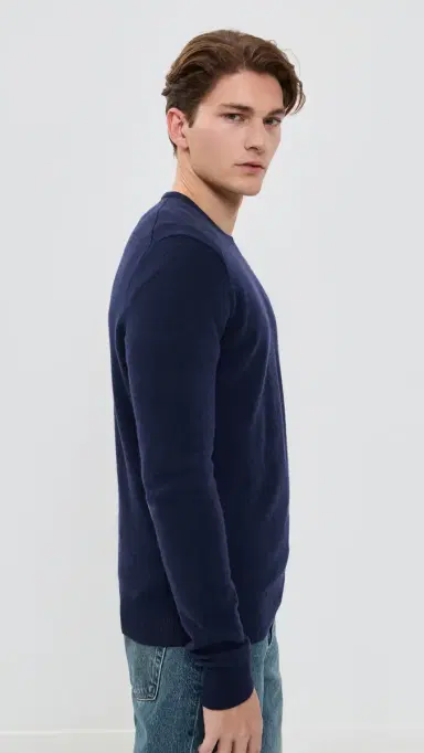 Polo Ralph Lauren Original Label Lux Merino Crew Neck Sweater Hunter Navy | Thumbnail 4