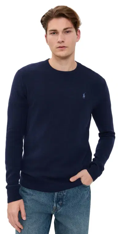 Polo Ralph Lauren Original Label Lux Merino Crew Neck Sweater Hunter Navy | Thumbnail 1